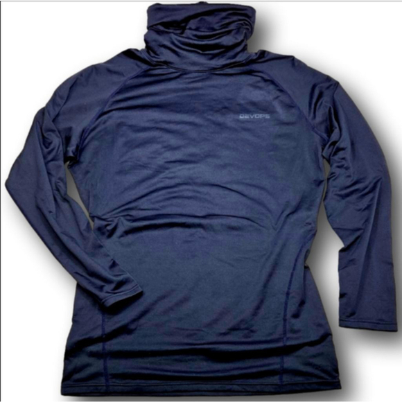 DevOps Tops - Women's DevOps Black Long Sleeve Tee with Cowl Neck, XXL